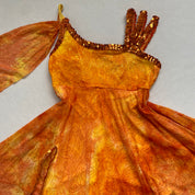 Orange glitter sequin dance costume