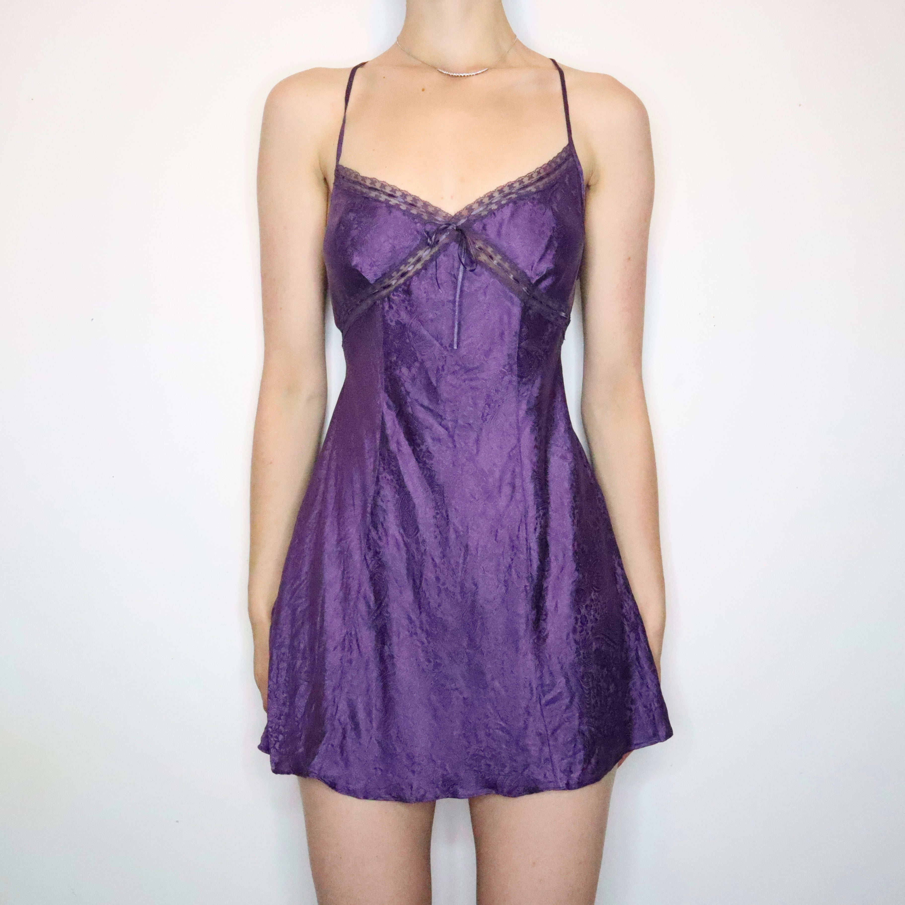 Purple Silk Slip Dress (S-M)