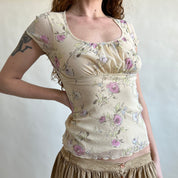 floral mesh milkmaid top