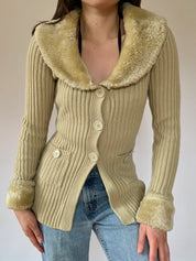 Y2K Faux Fur Cardigan