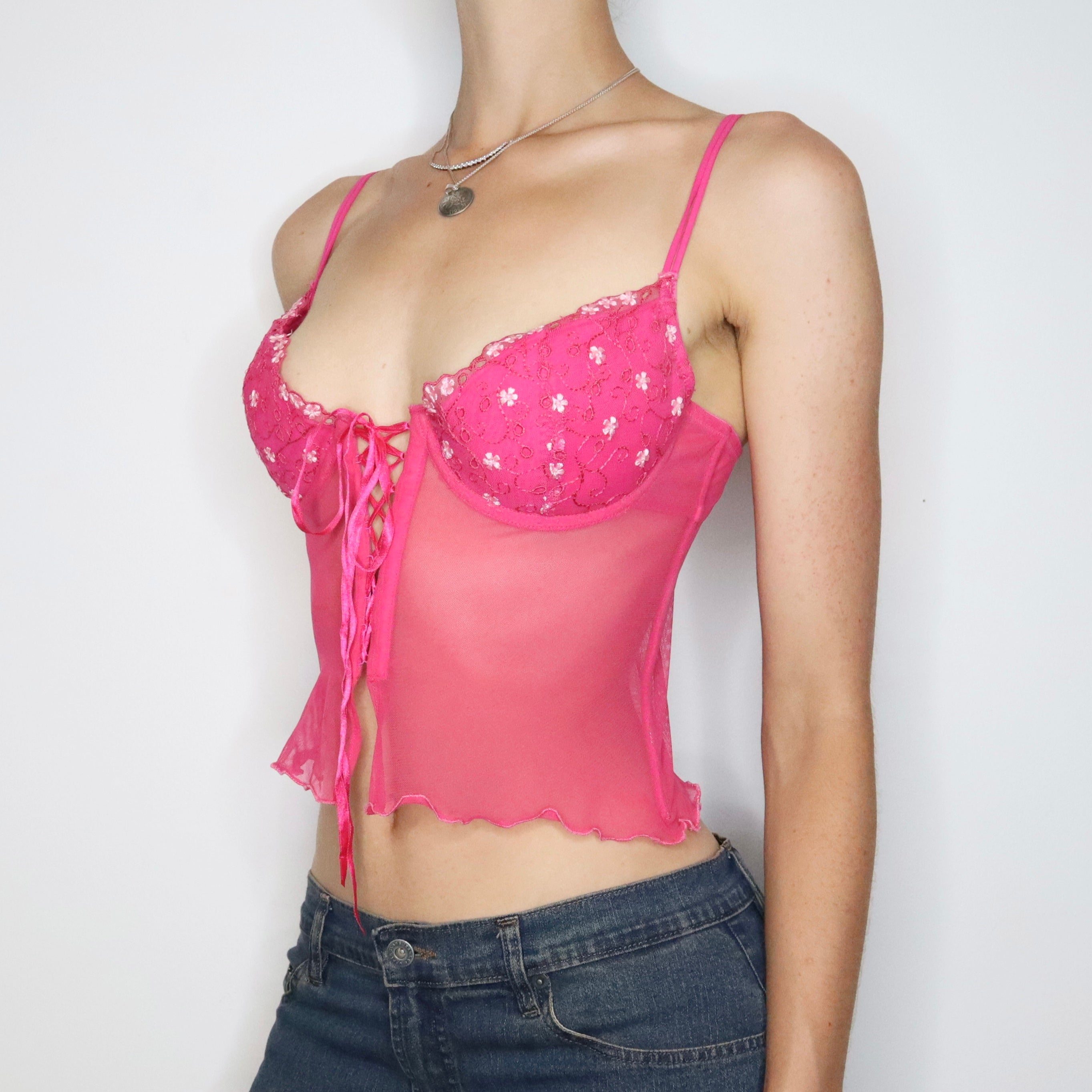 Pink Mesh Bustier (Medium) 