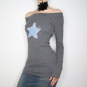 Gray Star Long Sleeve Top (M-L) 