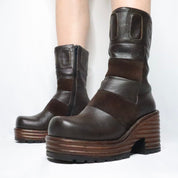 Brown Platform Boots (7 US)