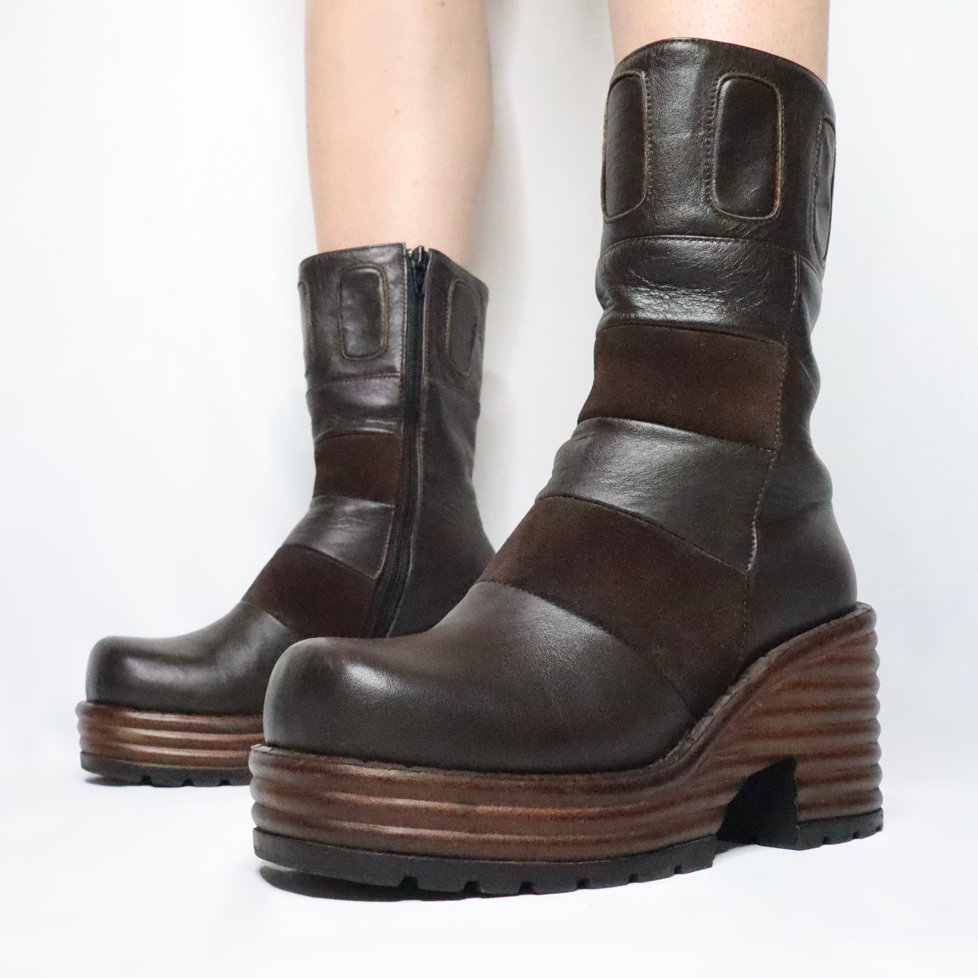 Brown Platform Boots (7 US)