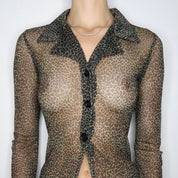 Mesh Leopard Print Duster (Medium)