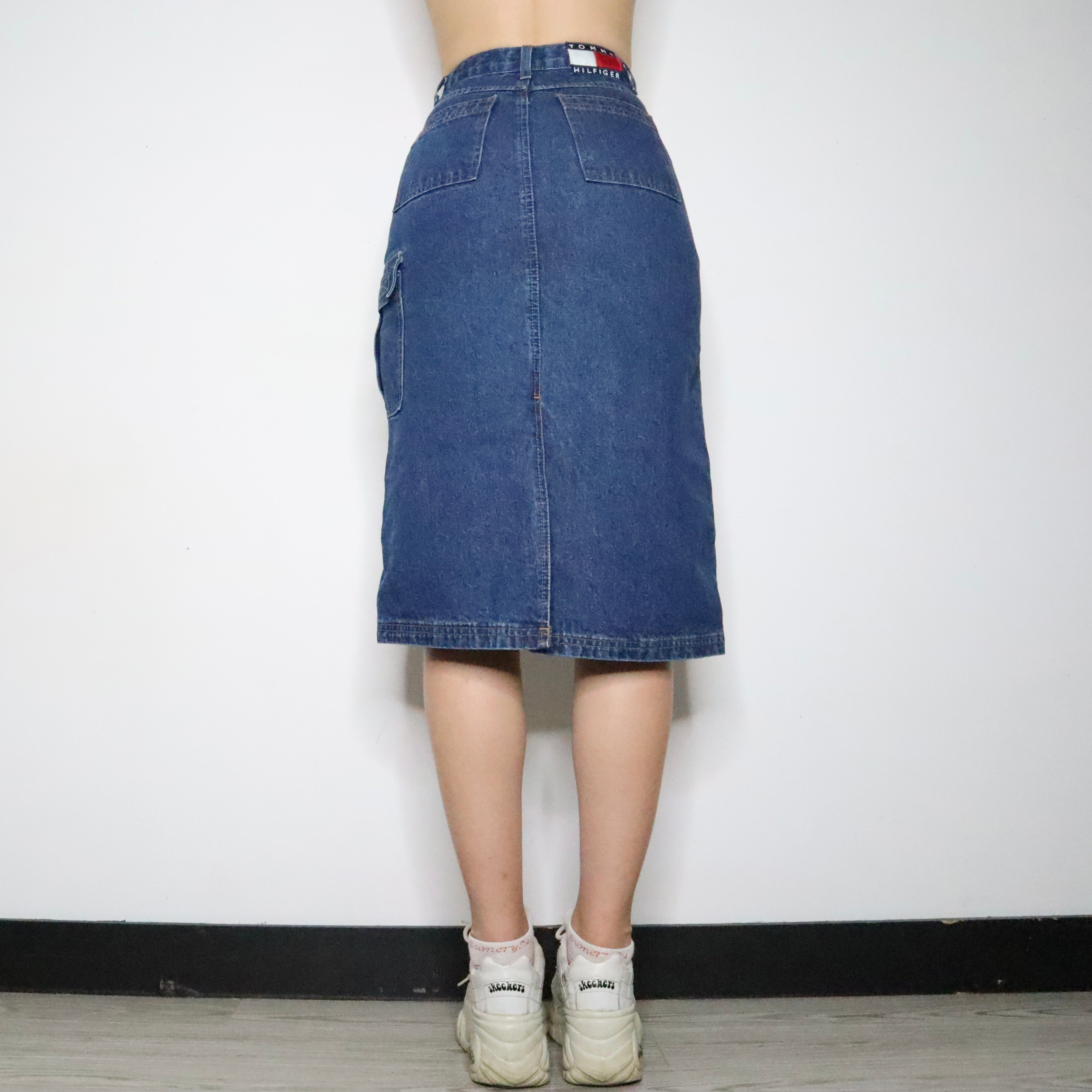 Cargo Denim Midi Skirt (XS-S)