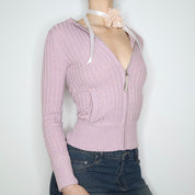 Pink Zip Up Hoodie (S-M) 