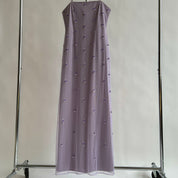 Vintage strapless lavender formal dress