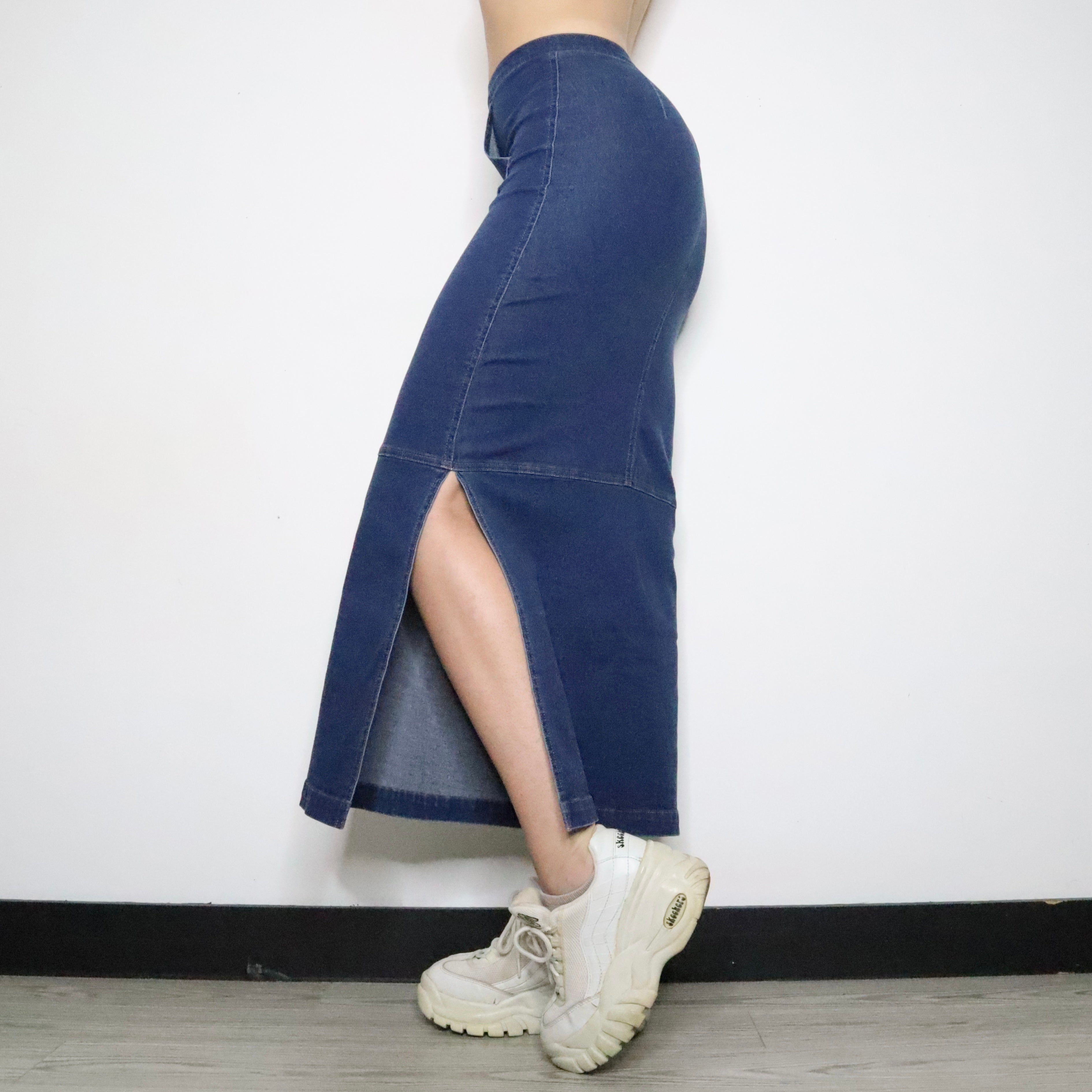 Denim Cargo Maxi Skirt (XS-S)