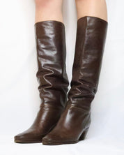 Slouchy Leather Riding Boots (6 US/36.5 EU)