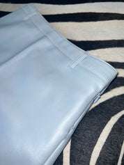 Baby Blue Faux Leather Skirt