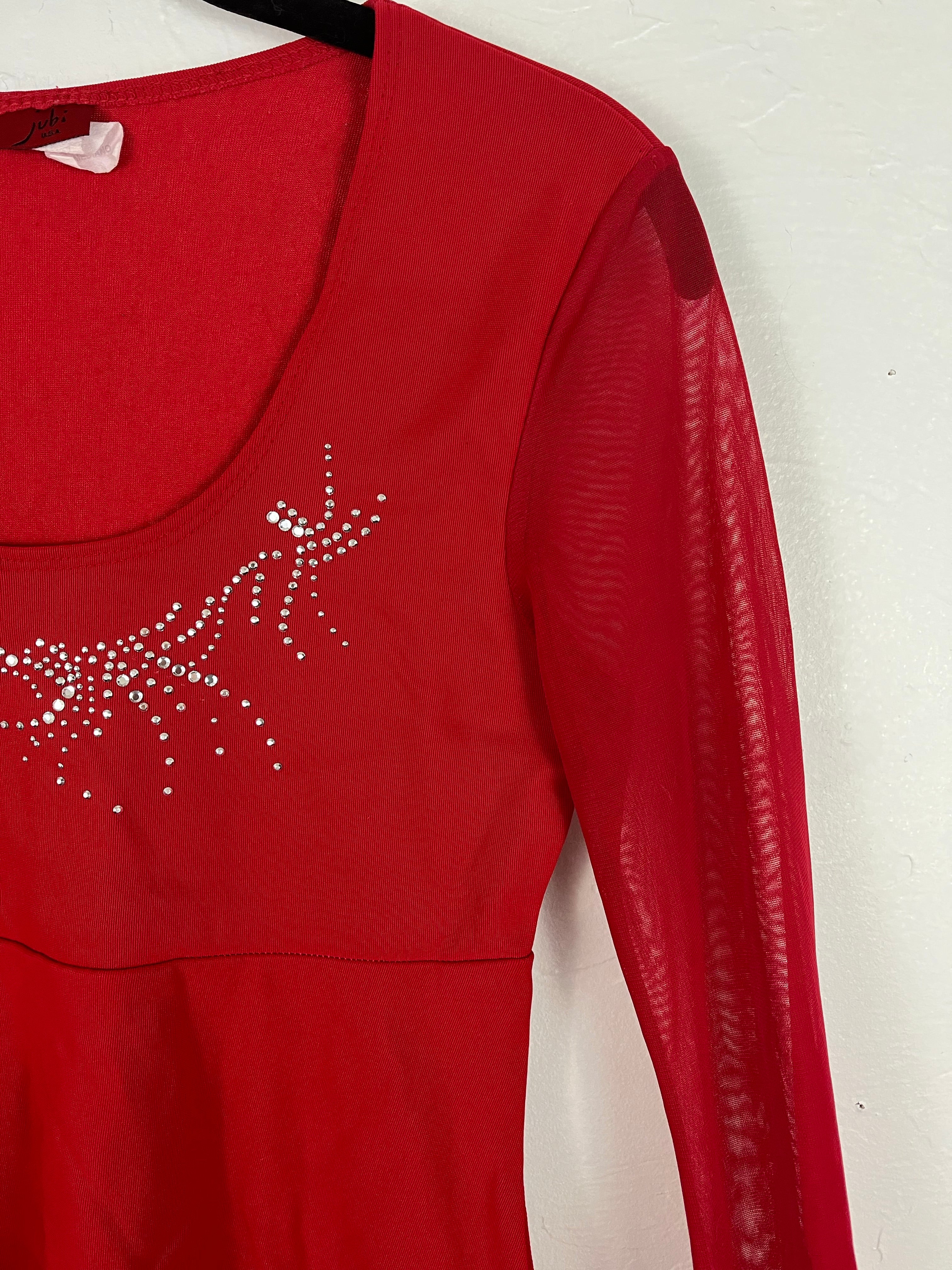 Y2K ruby mesh top