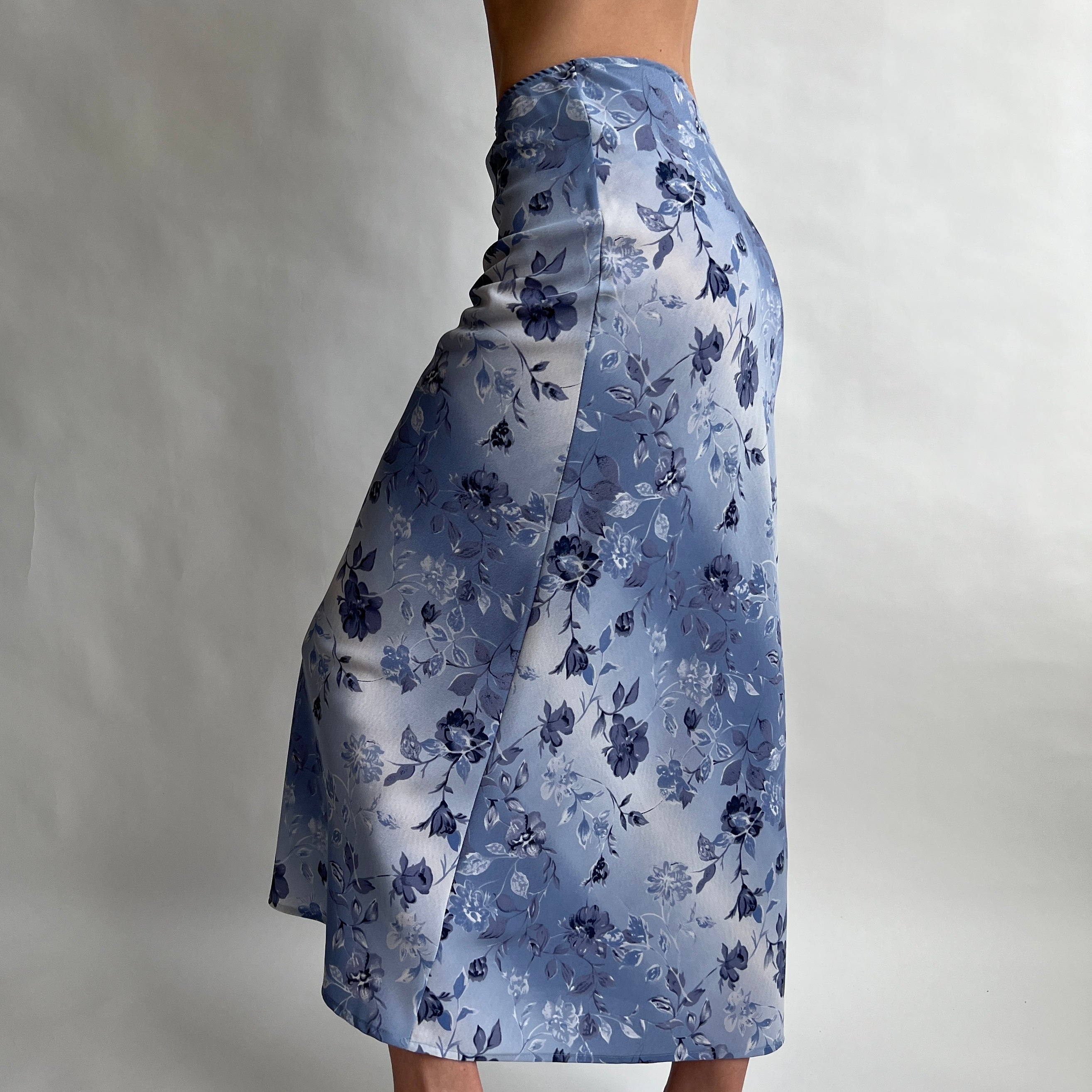 00s ombré floral maxi skirt