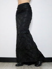 Textured Black Maxi Skirt (Small) 