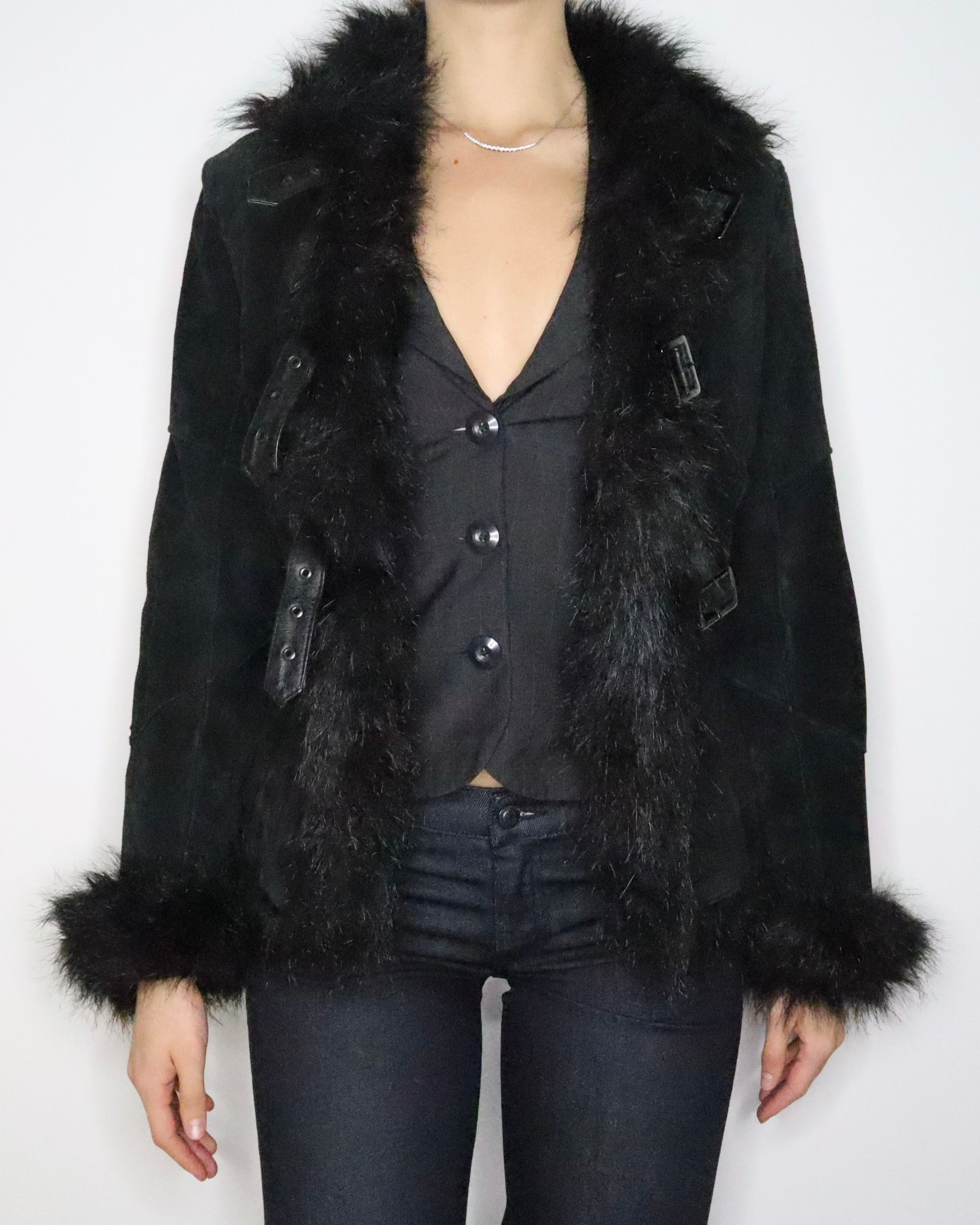 Morgan De Toi Black Buckle Coat (S-M) – Holy Thrift