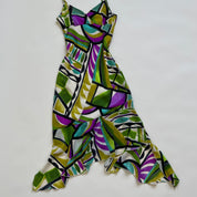 Vintage abstract print midi