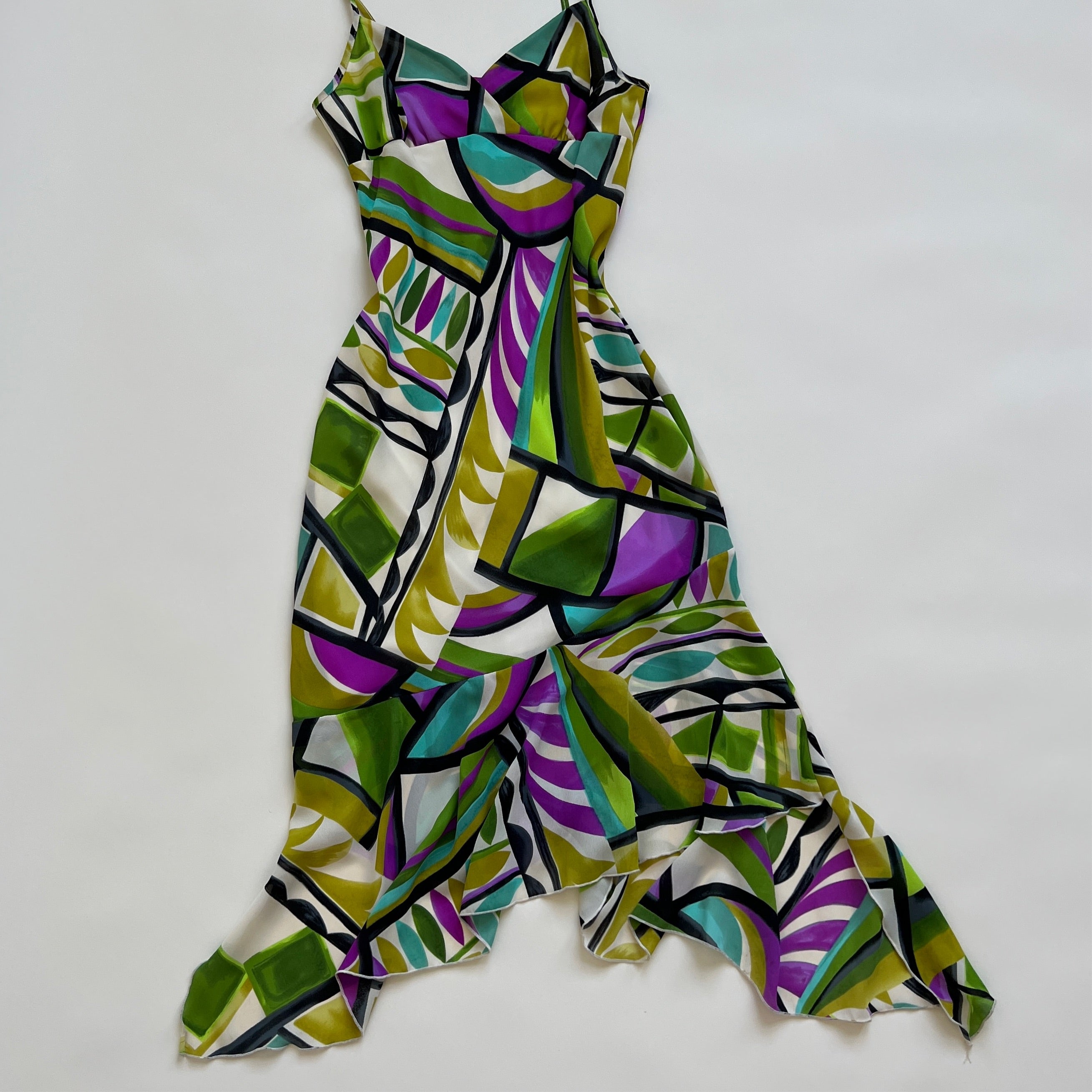 Vintage abstract print midi