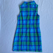 Blue plaid sporty petite dress