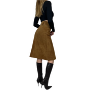 1970s Suede A-line Midi Skirt (XS)