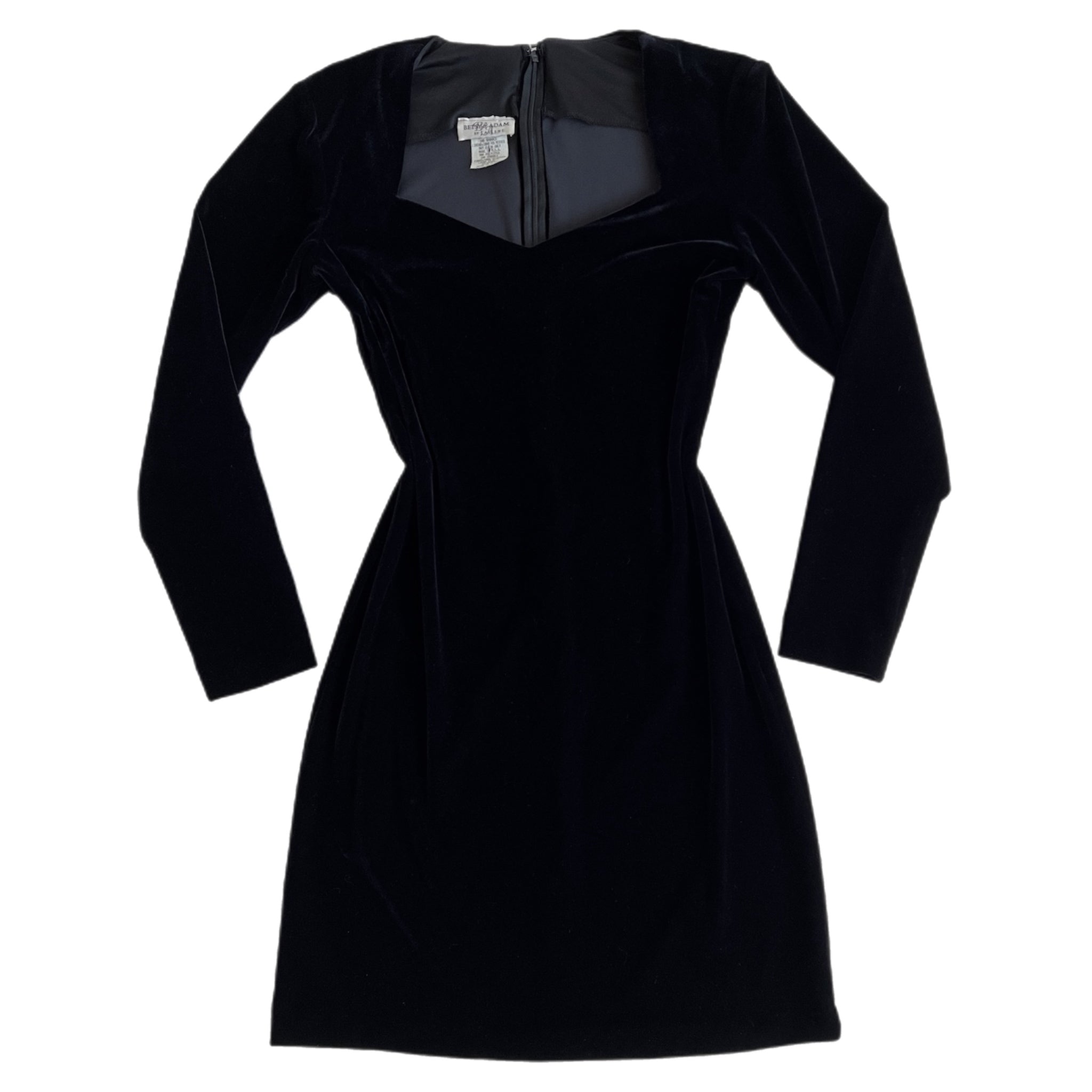 90s black velvet mini dress