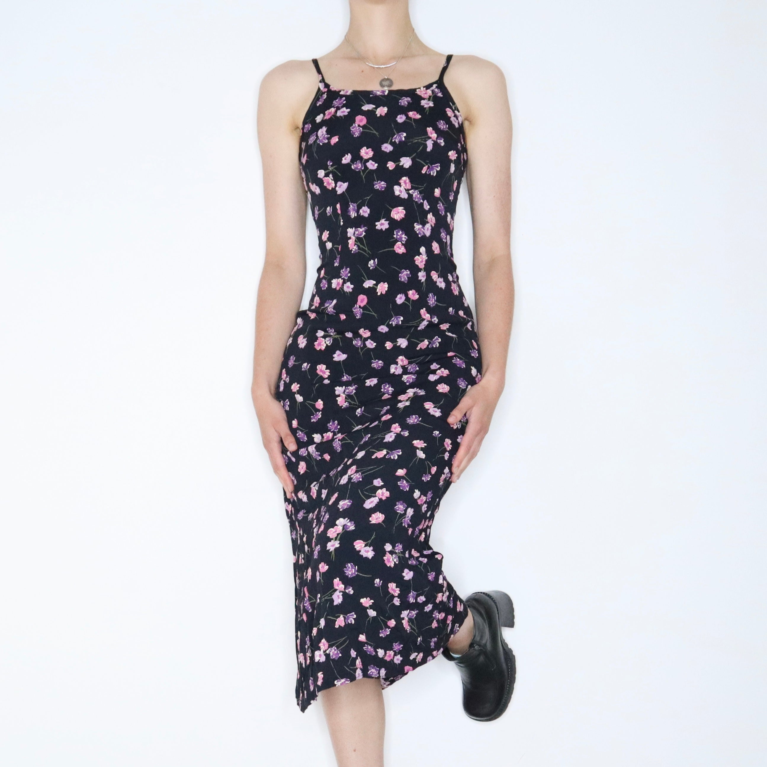 90s Floral Maxi Dress (XS/S)