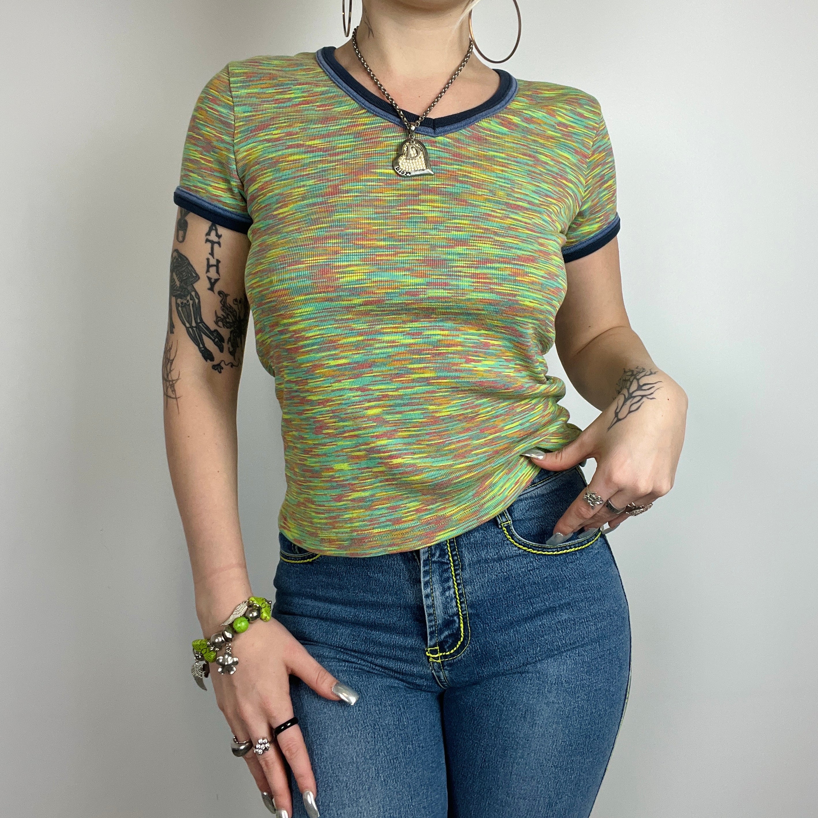 90s Technicolor Baby Tee
