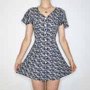 Floral Lace Up Mini Dress (Small) 