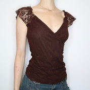 Brown Mesh Blouse (M-L)