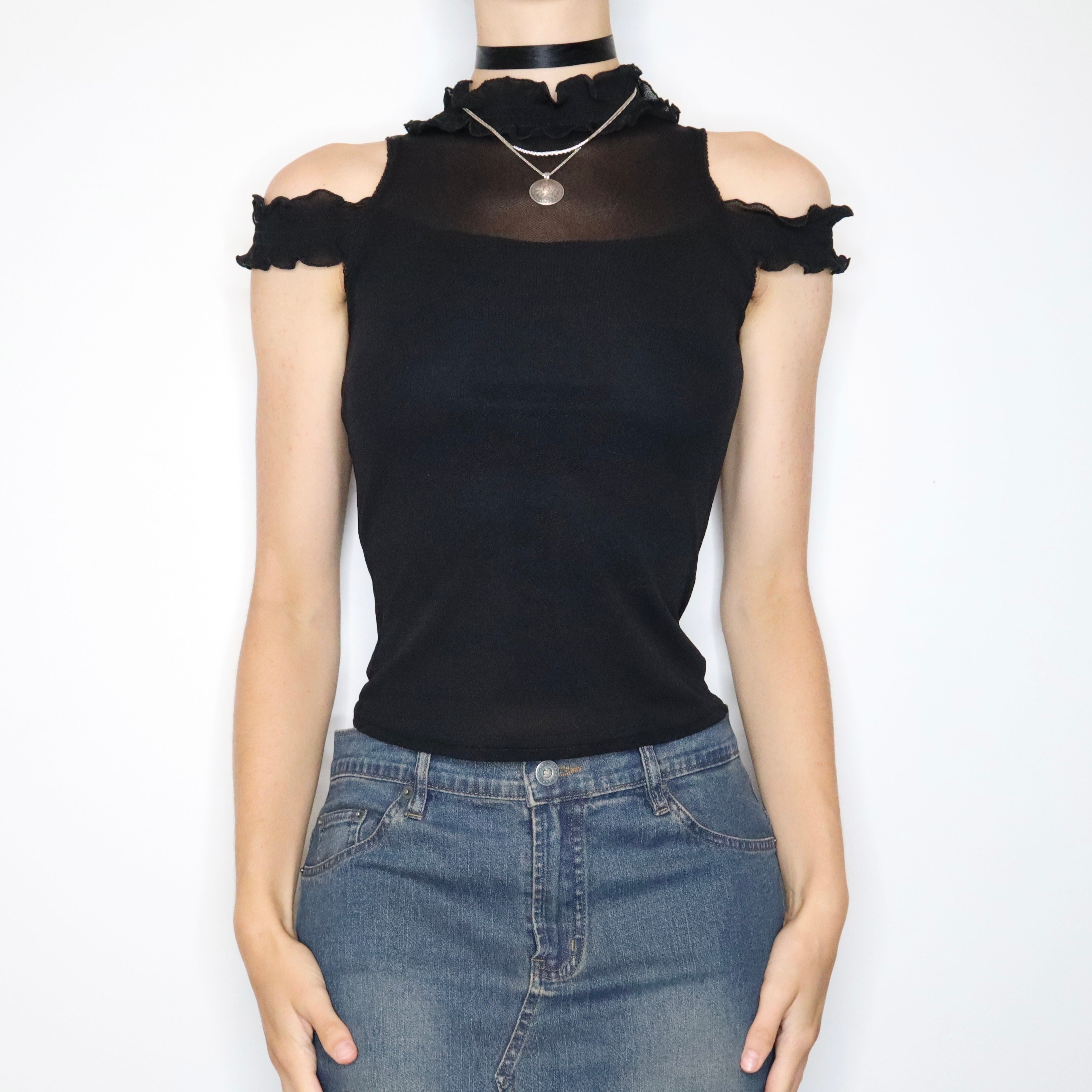 French Mesh Blouse (Small) 