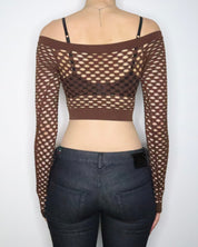 Brown Fishnet Rave Top (XS) 