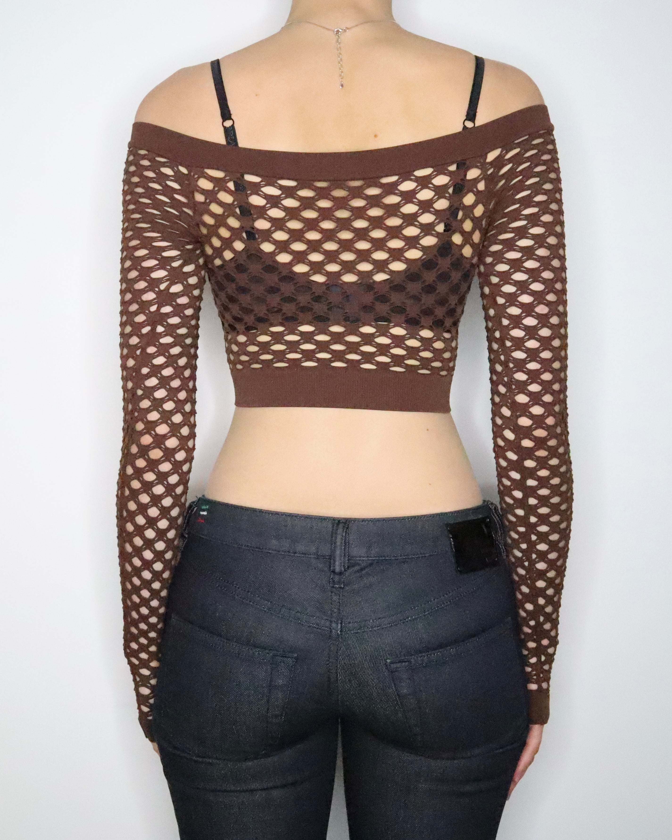 Brown Fishnet Rave Top (XS) 