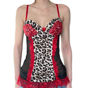 Cheetah red lace top