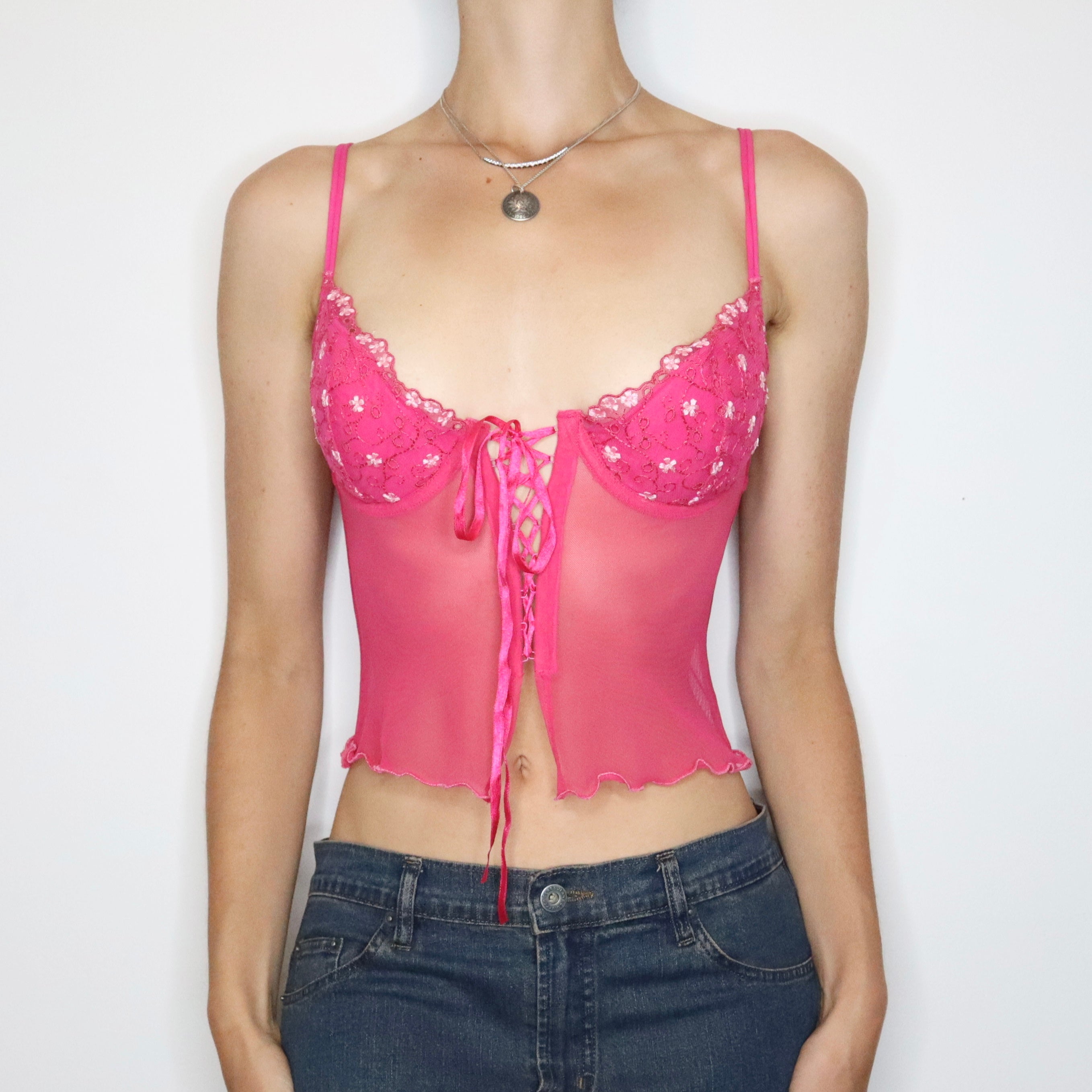Pink Mesh Bustier (Medium) 