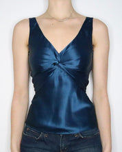 Teal Silk Blouse (Small) 