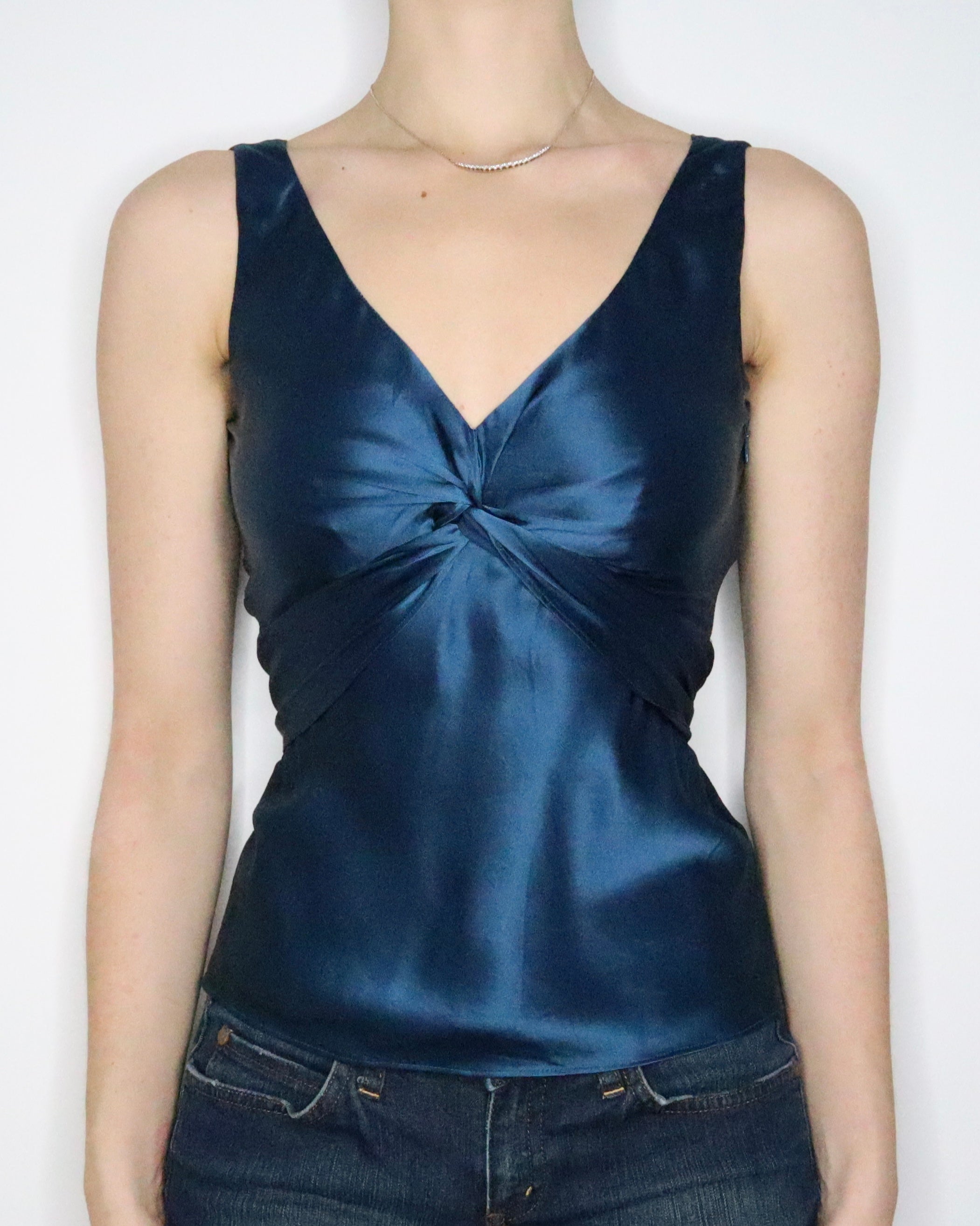 Teal Silk Blouse (Small) 