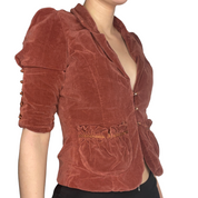 Burnt orange velvet top