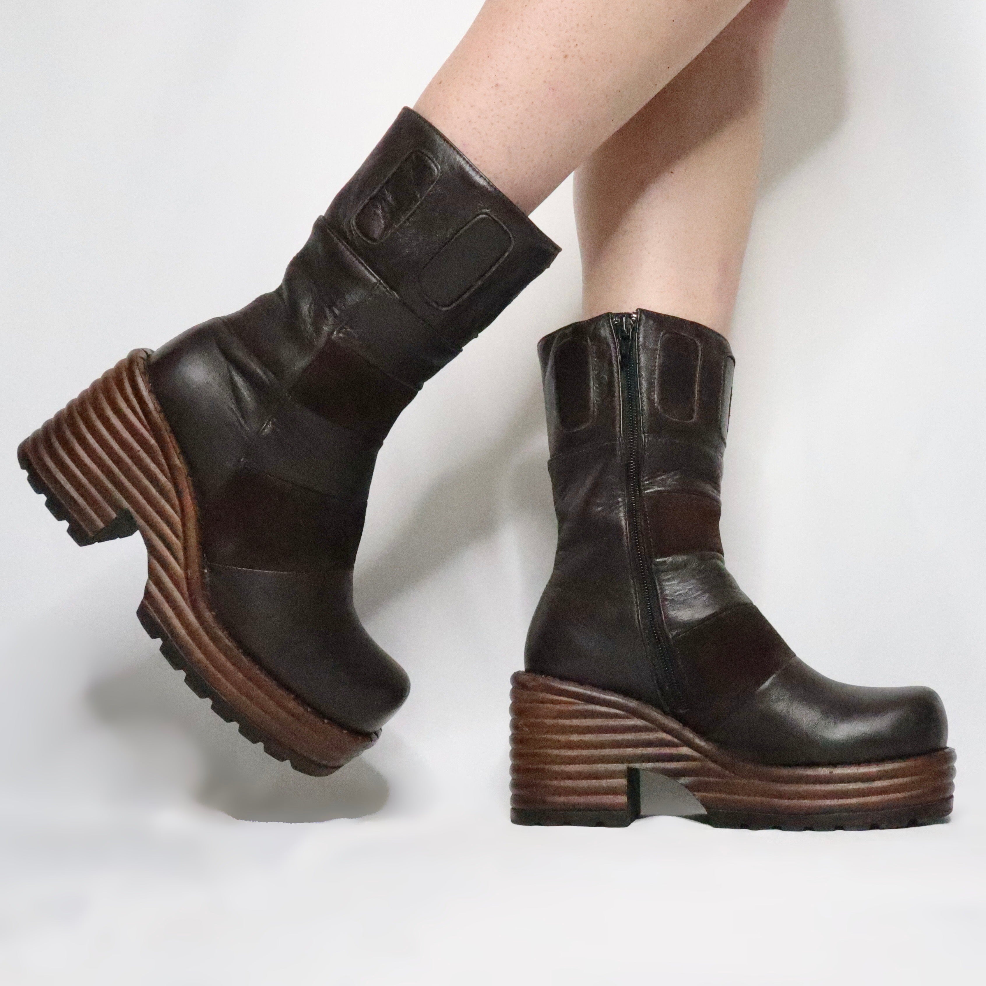 Brown Platform Boots (7 US)