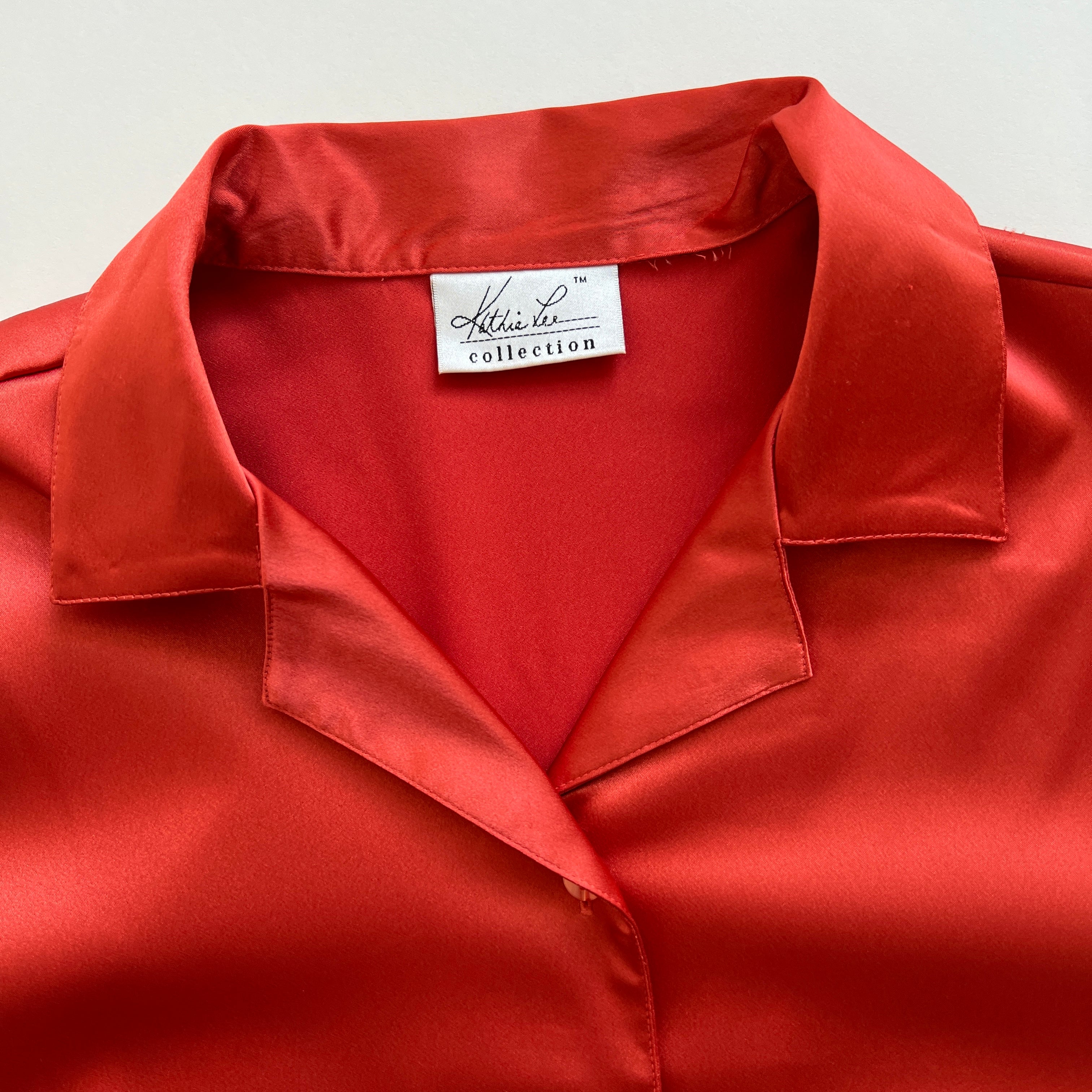 vintage rust satin button down