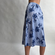 00s blue rose midi skirt