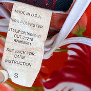 Y2K orange tropical halter mini dress (s)