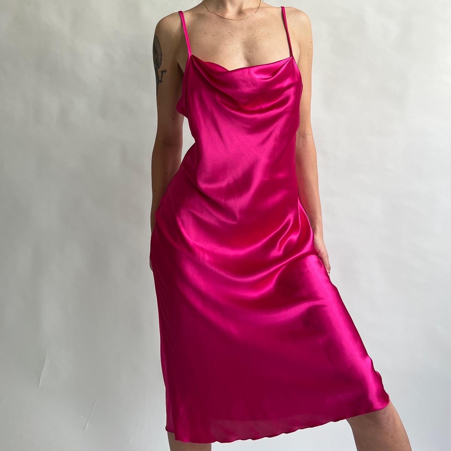 Y2k satin midi slip