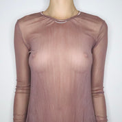 French Mauve Mesh Dress (Large)