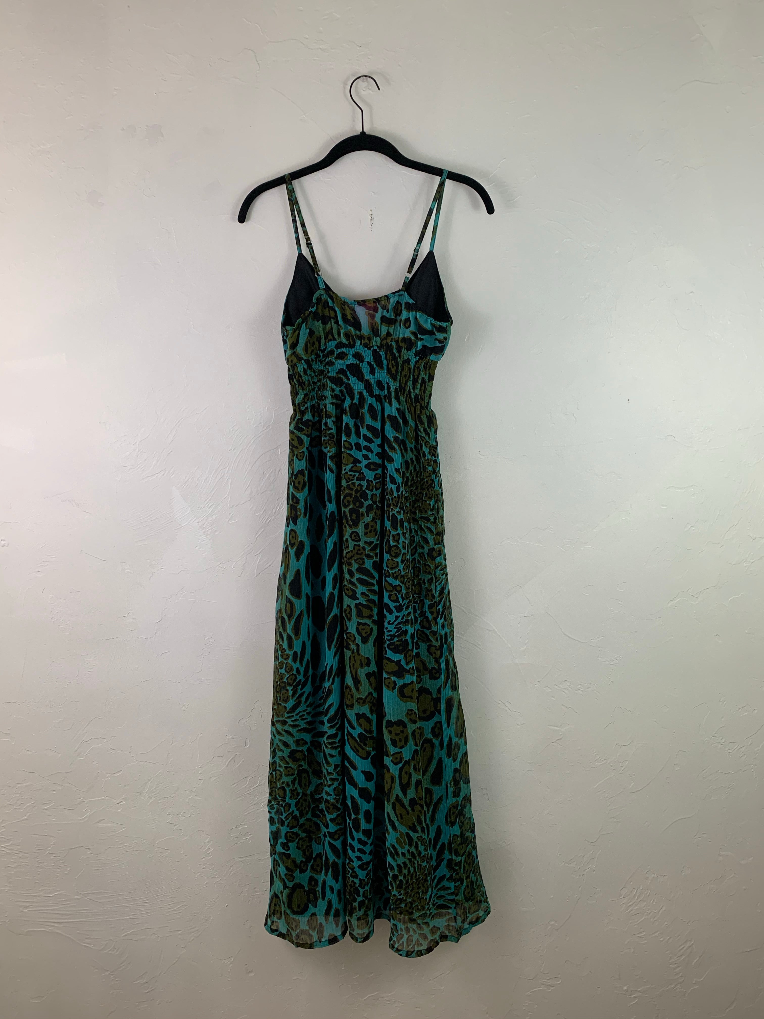 She’s cool teal print maxi
