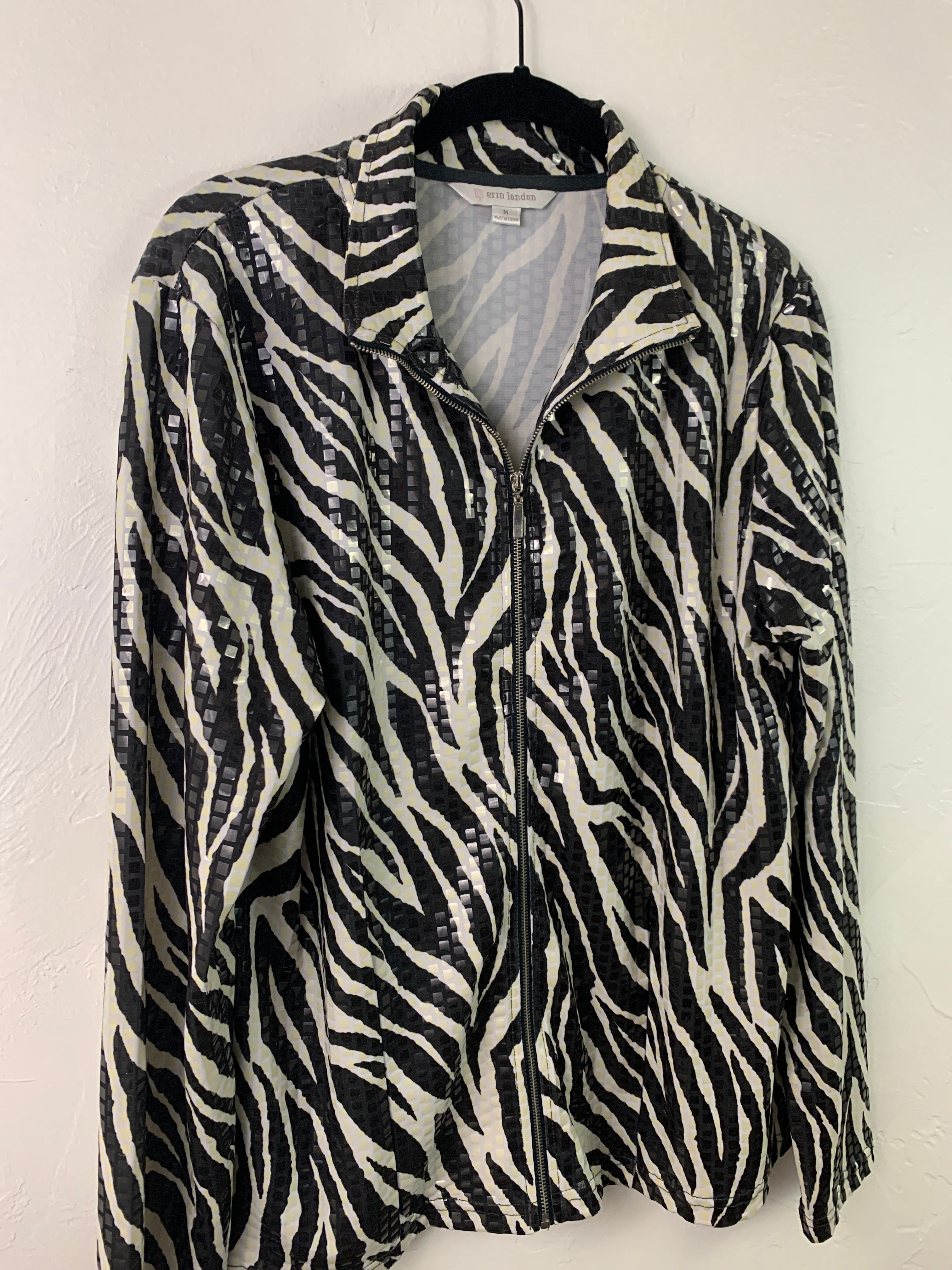 Textured zebra print jacket