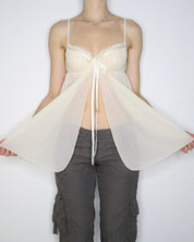 Cream Babydoll Bustier Top (Small) 