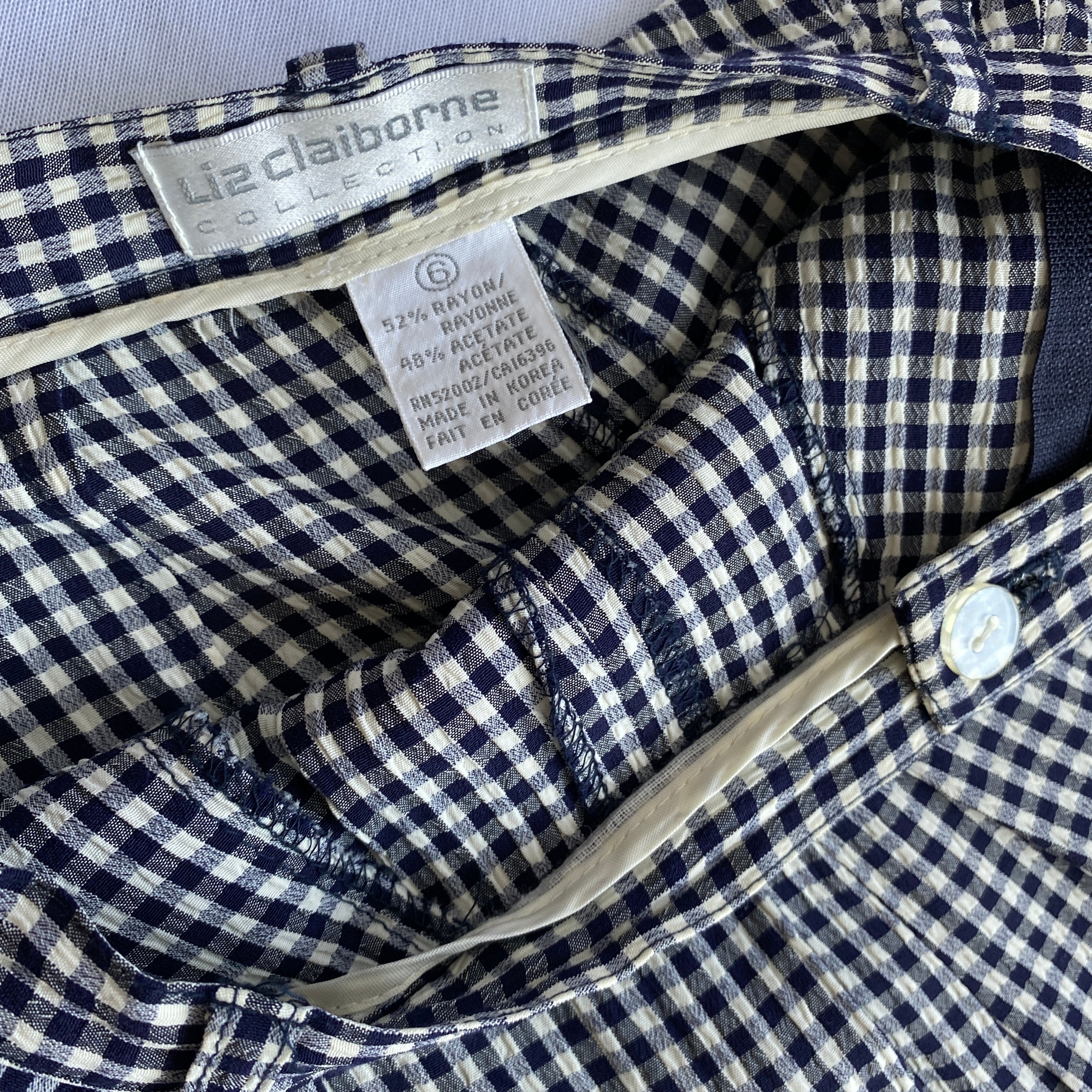 Gingham high waist shorts