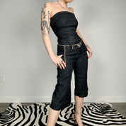 Dark Denim Capri Jumpsuit