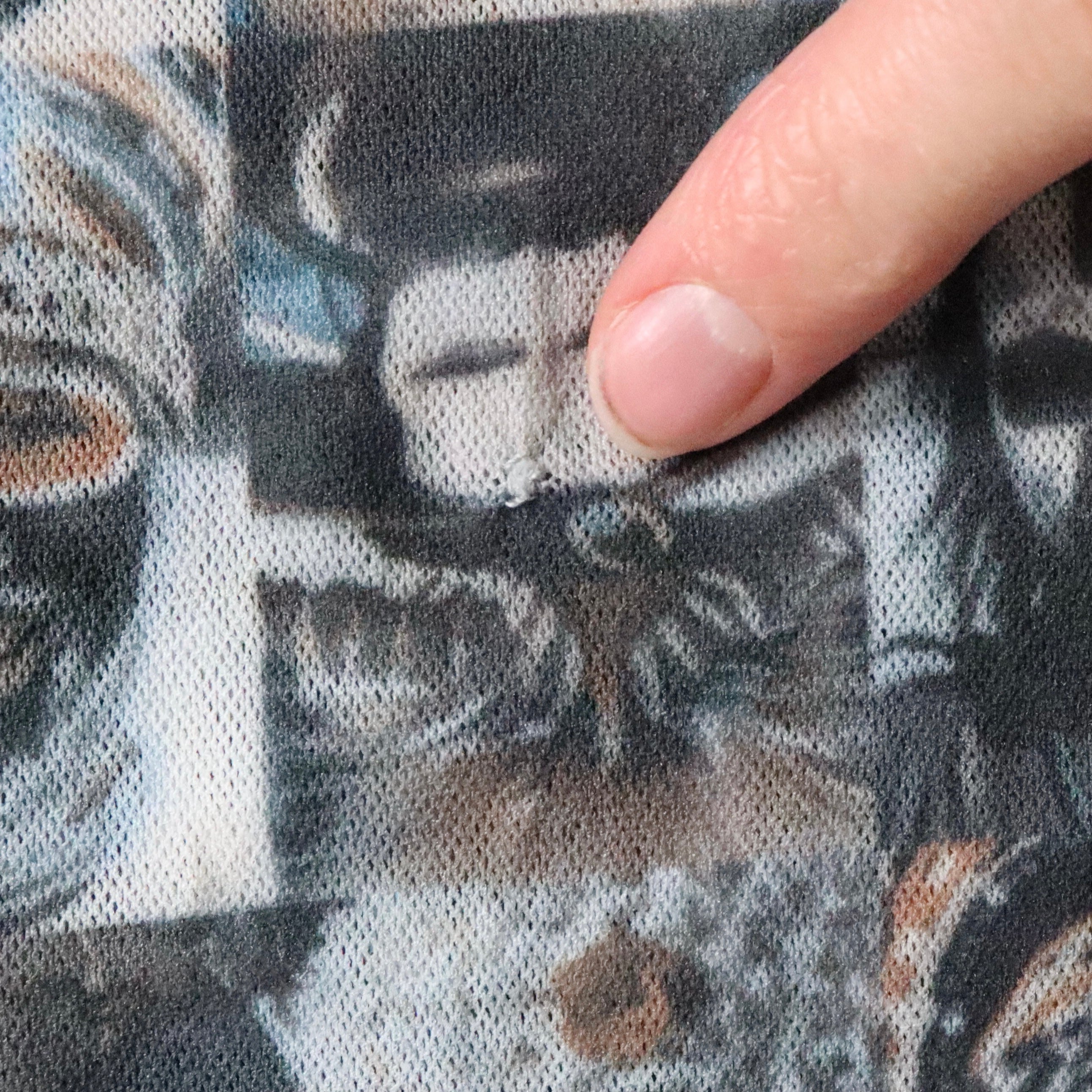 French Graphic Mesh Maxi Dress (M-L)