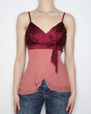 Bebe Pink Silk Babydoll Top (S-M) 
