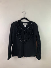 Fringe neckline top